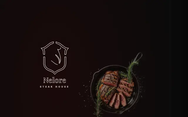 Marca do Nelore Steak House sobre fundo escuro